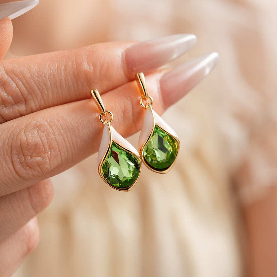Luminique store | Green water droplet zircon pendant