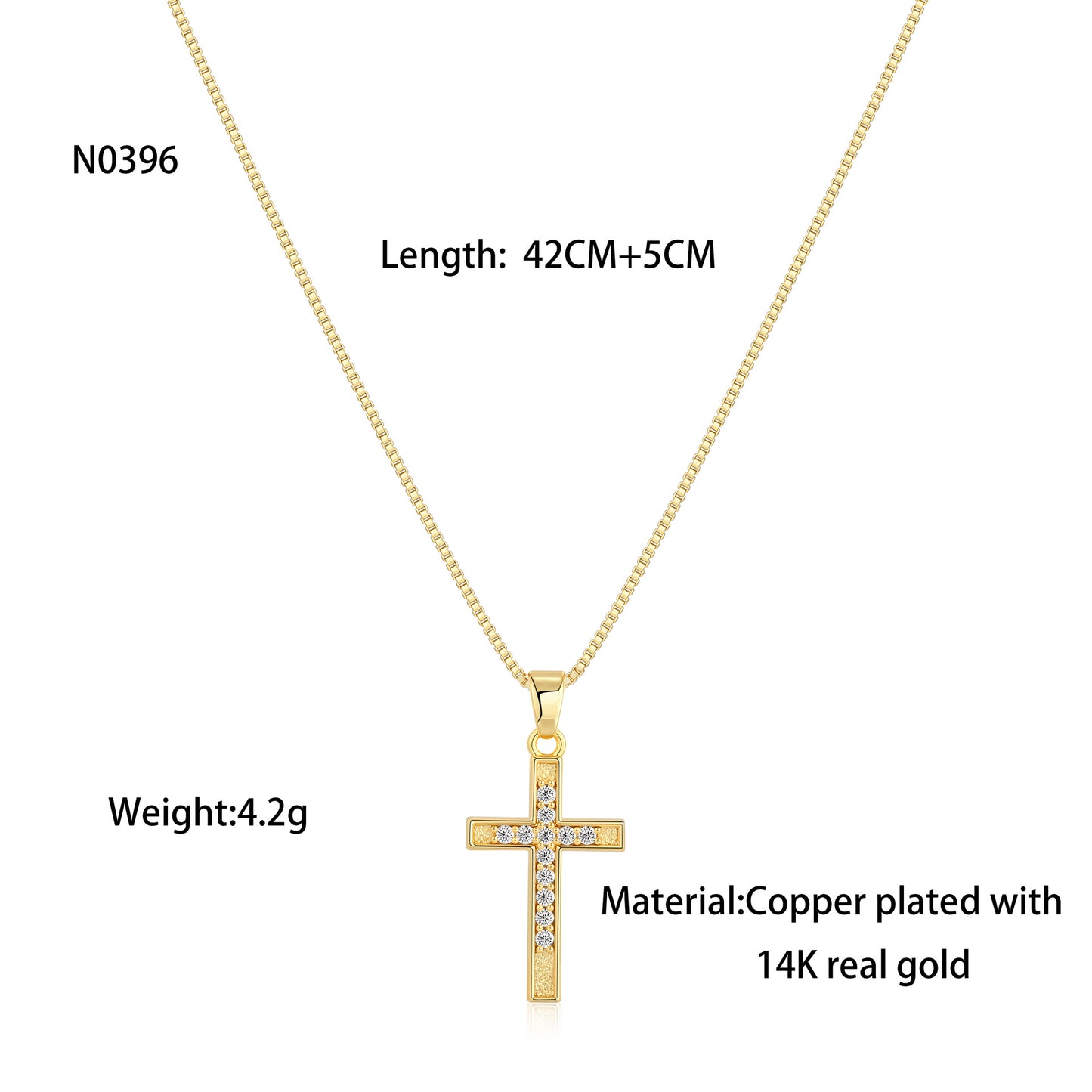 Luminique store | Minimalist Cross Necklace with Diamond Inlay
