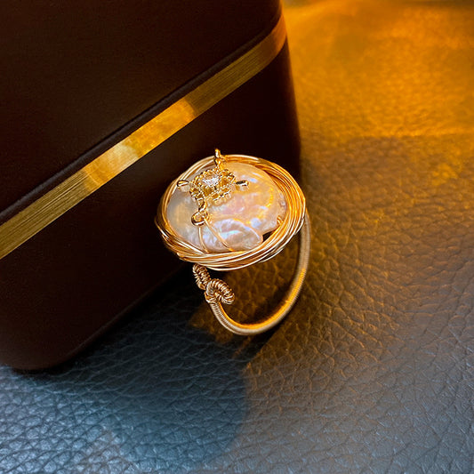 Luminique store | Baroque Pearl Luxury Ring