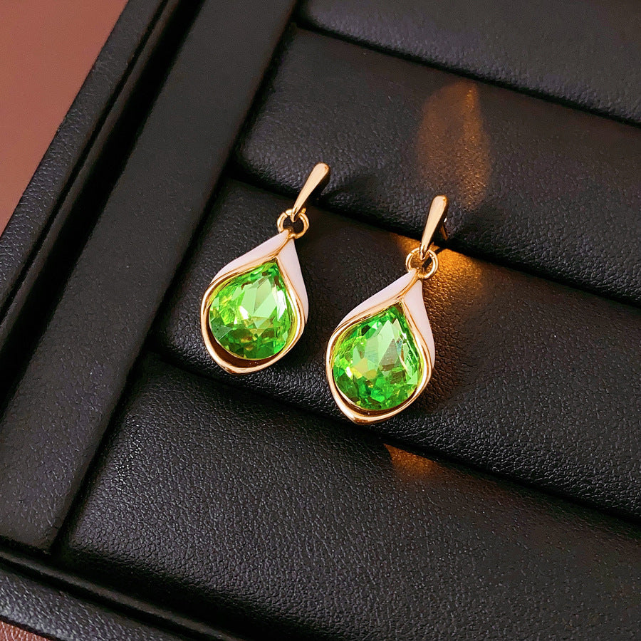 Luminique store | Green water droplet zircon pendant