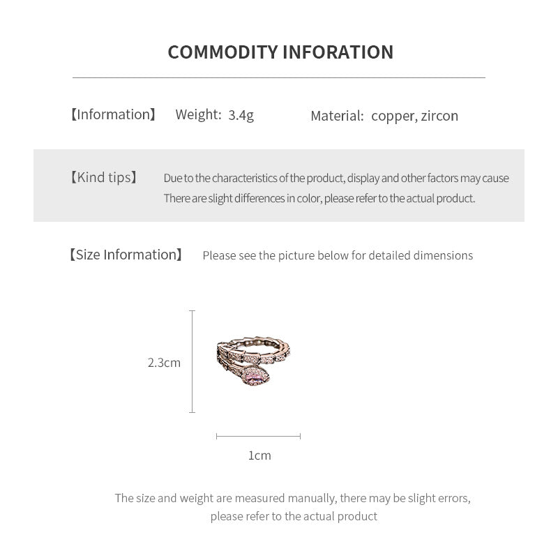 Luminique store | Snake-Shaped Open Zircon Ring