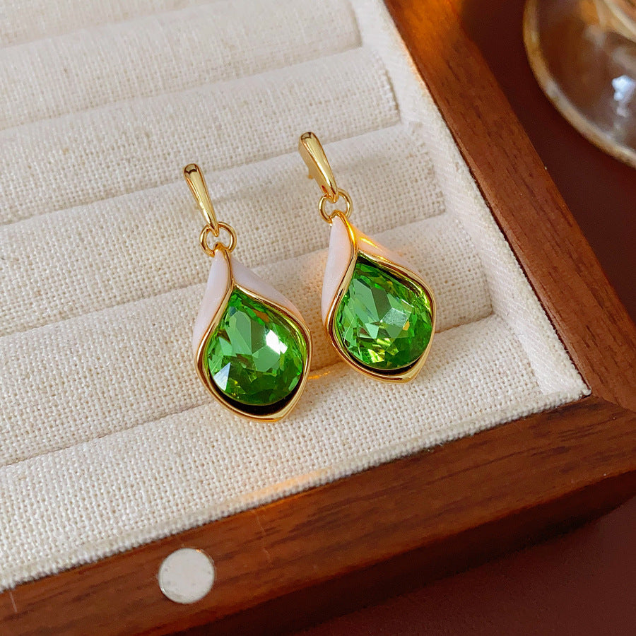 Luminique store | Green water droplet zircon pendant
