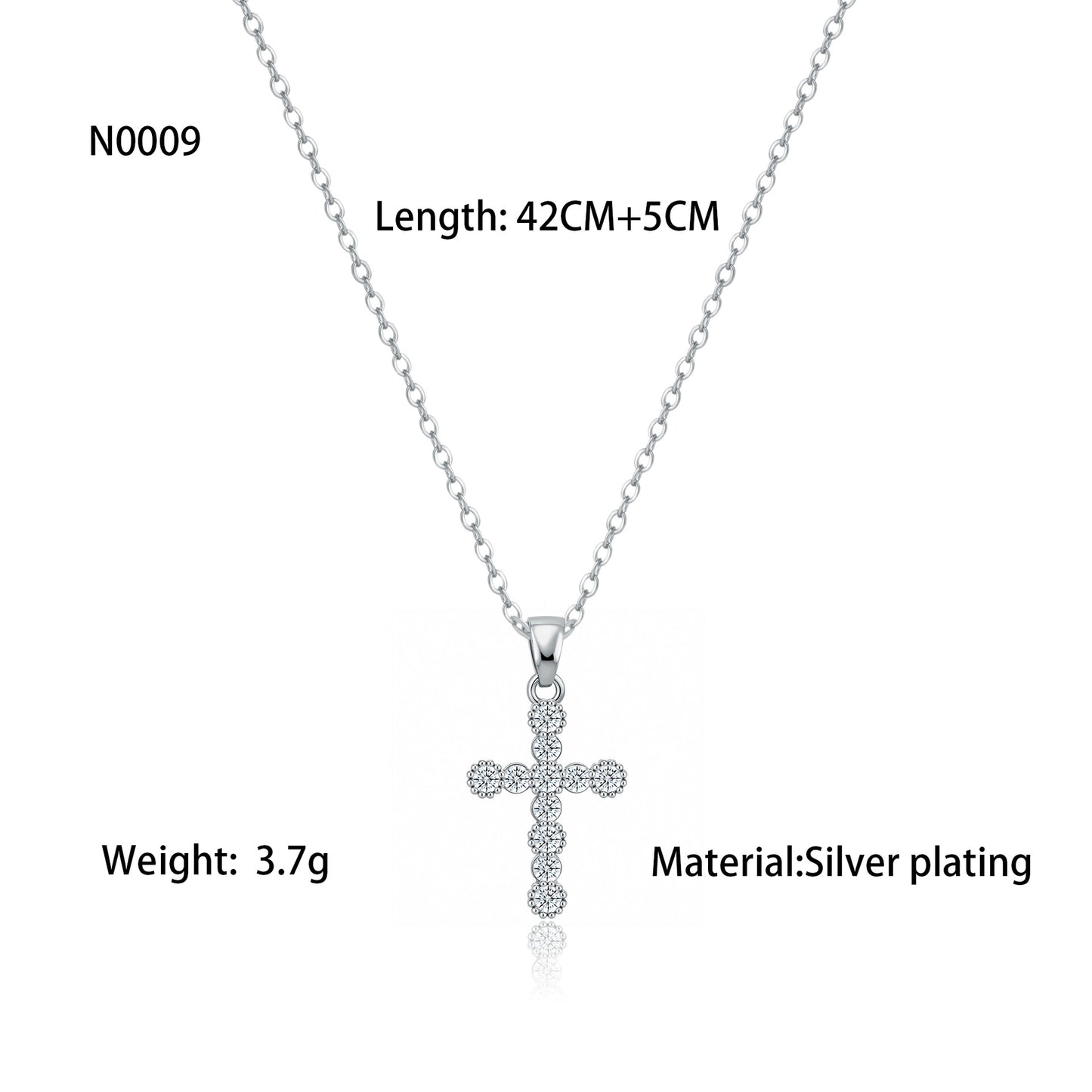 Luminique store | Minimalist Cross Necklace with Diamond Inlay