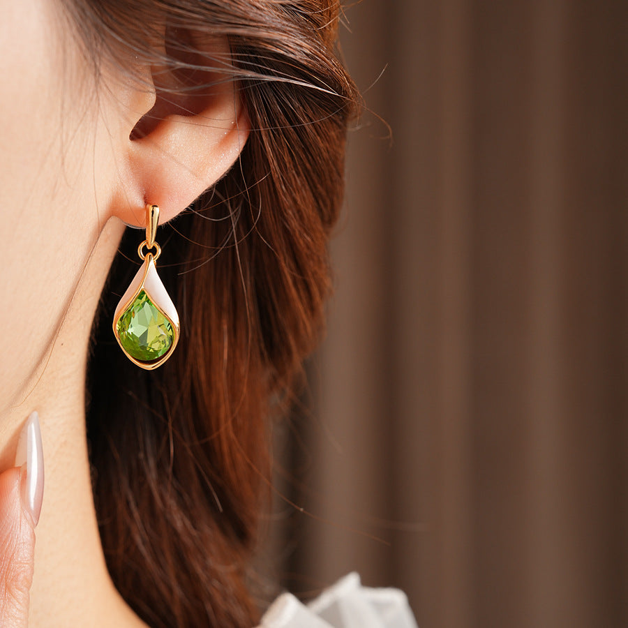 Luminique store | Green water droplet zircon pendant