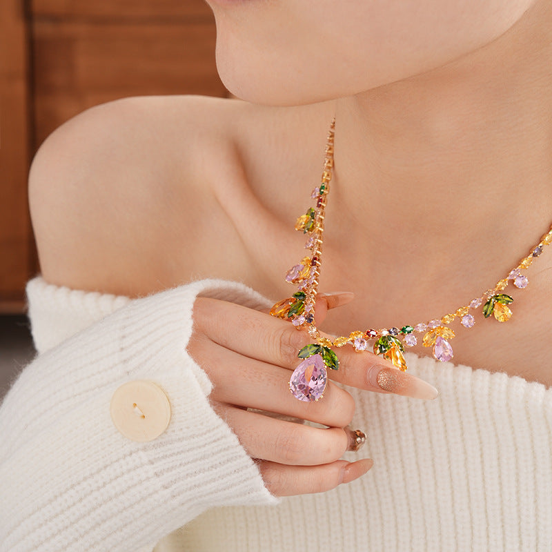 Luminique store | Woodland Pastel Fruit Whimsical Necklace