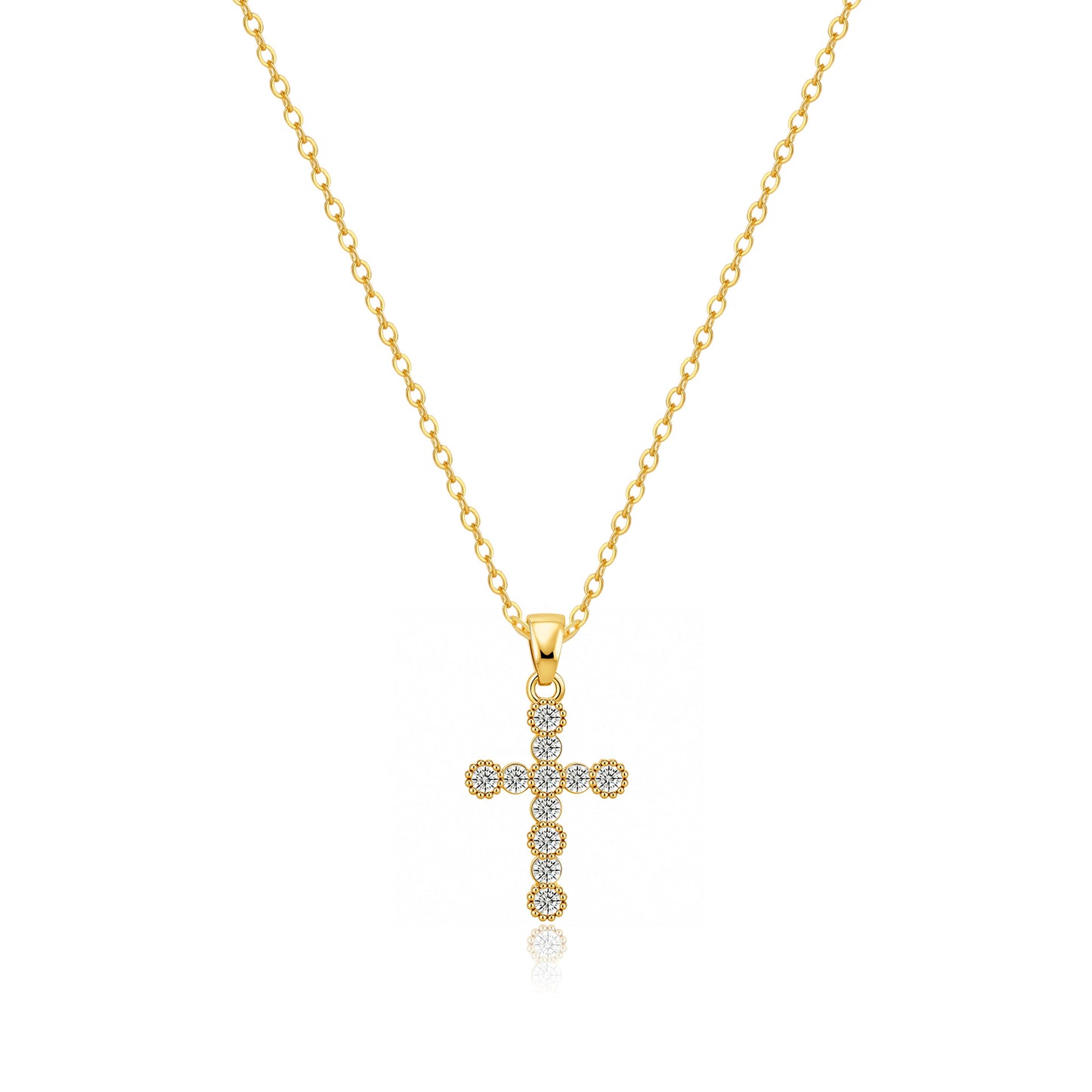 Luminique store | Minimalist Cross Necklace with Diamond Inlay