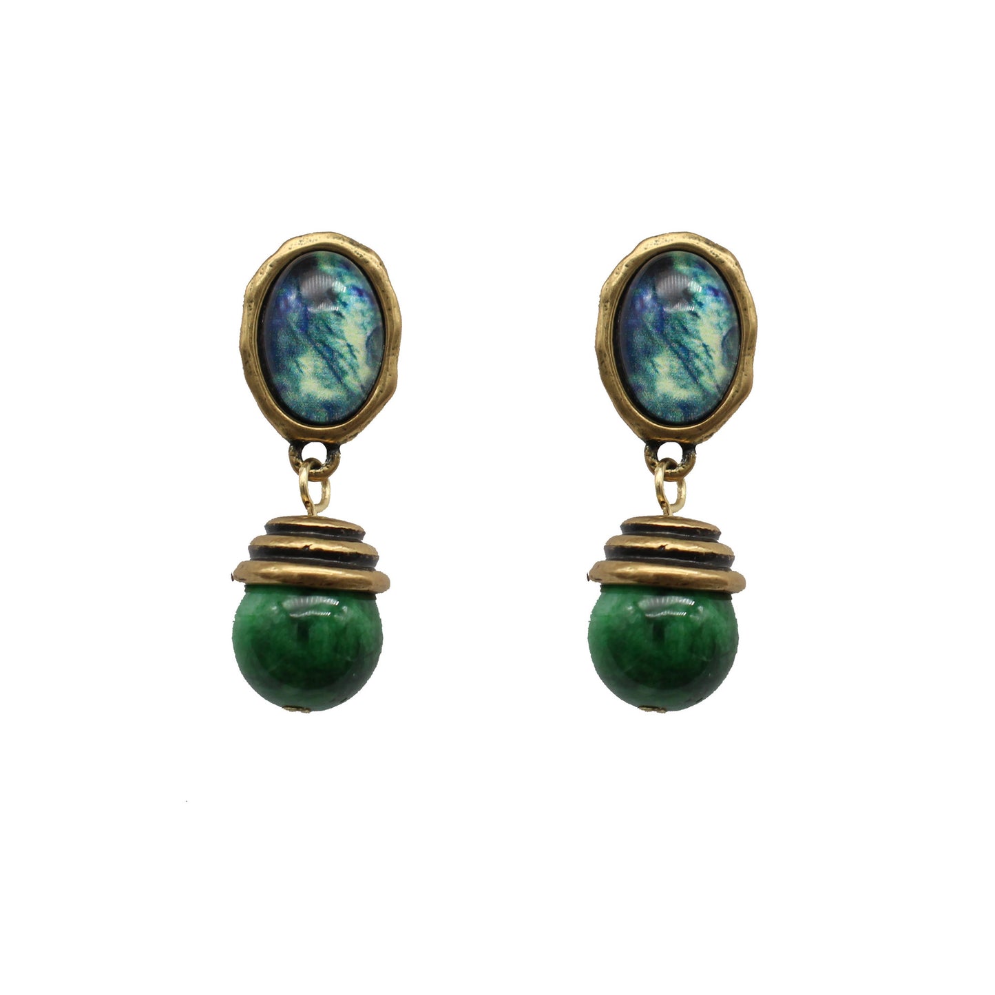 Luminique store | Lapis Lazuli Vintage Pearl Earrings