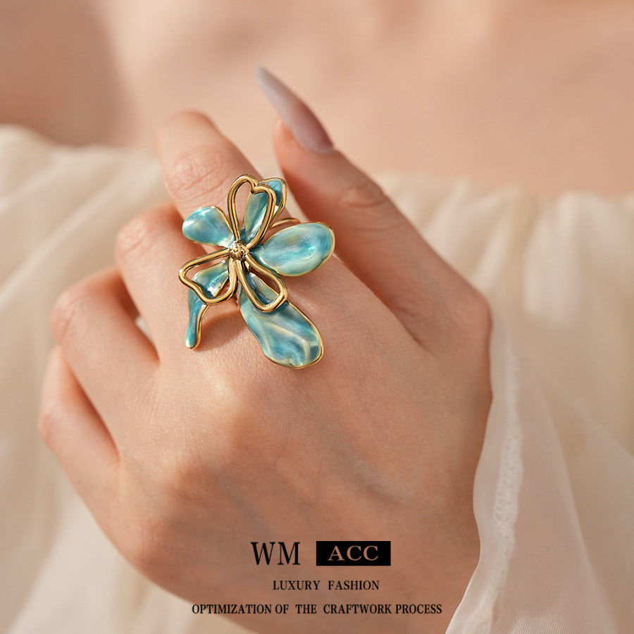 Luminique store | Blue Bloom Statement Ring