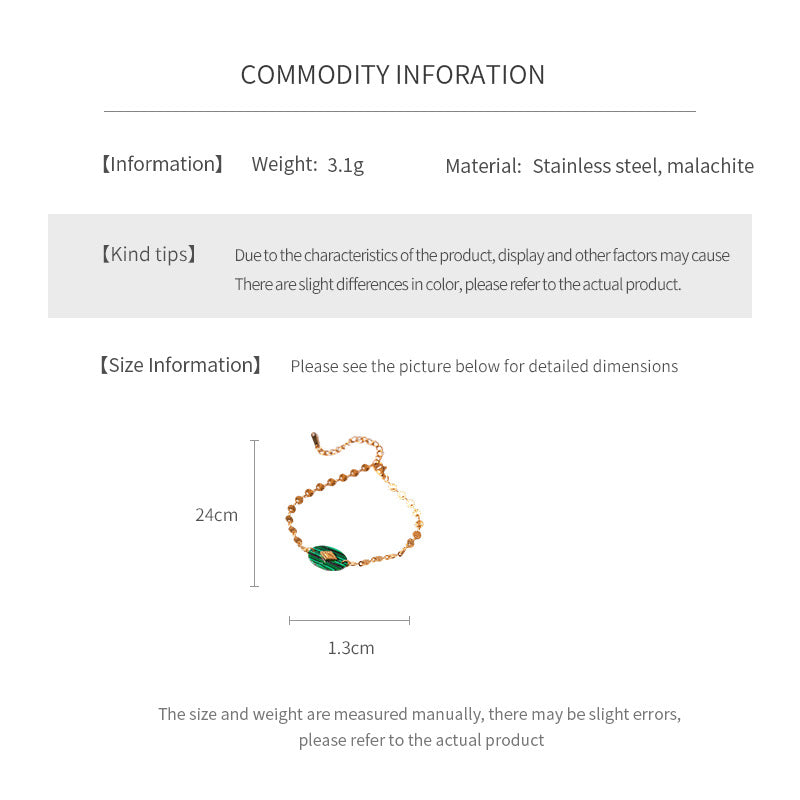 Luminique store | Minimalist Green Malachite Bracelet