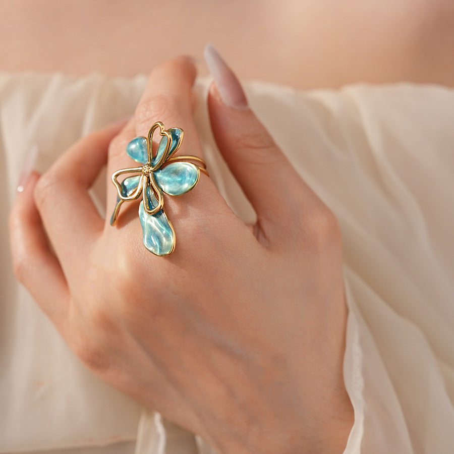 Luminique store | Blue Bloom Statement Ring