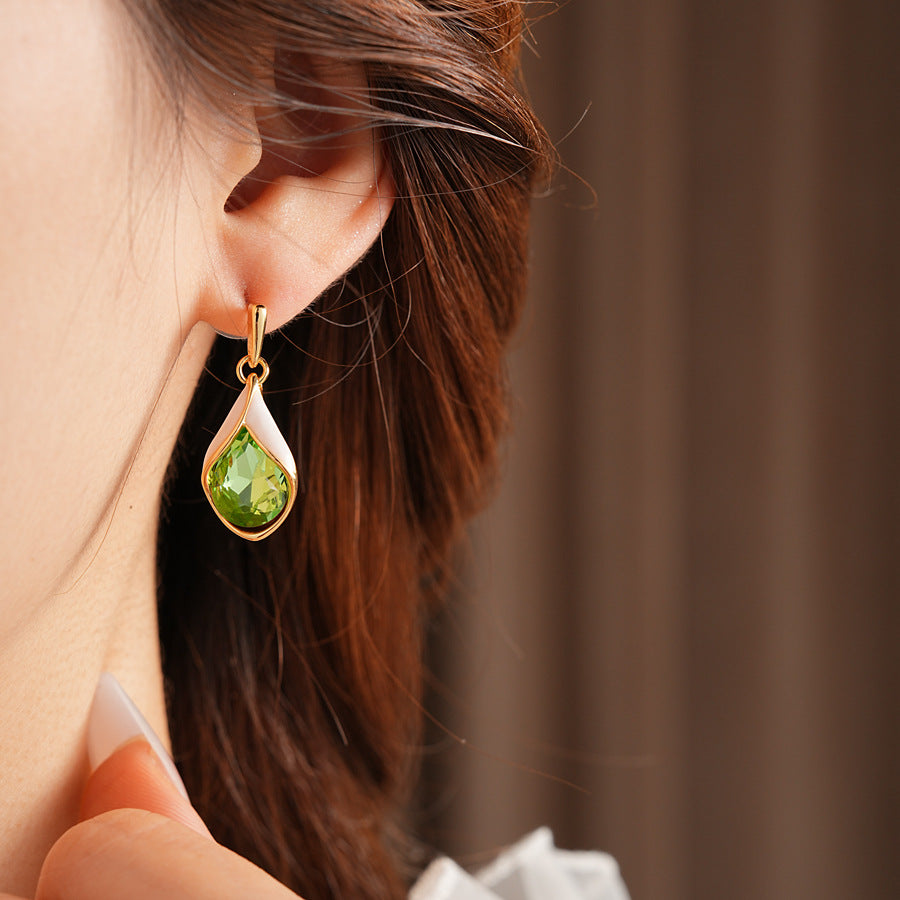 Luminique store | Green water droplet zircon pendant