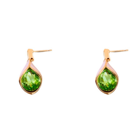 Luminique store | Green water droplet zircon pendant