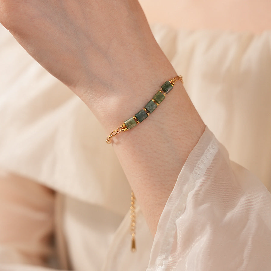 Luminique store | Minimalist Green Malachite Bracelet