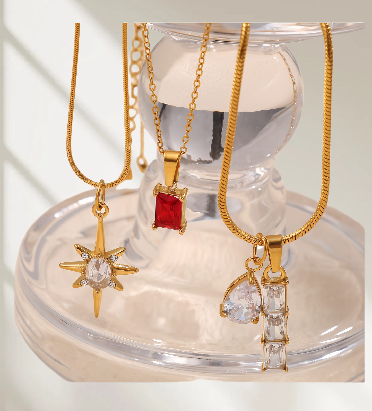 Luminique store | Geometric Star Pendant with Rainbow Gems - DIY Charm Necklace
