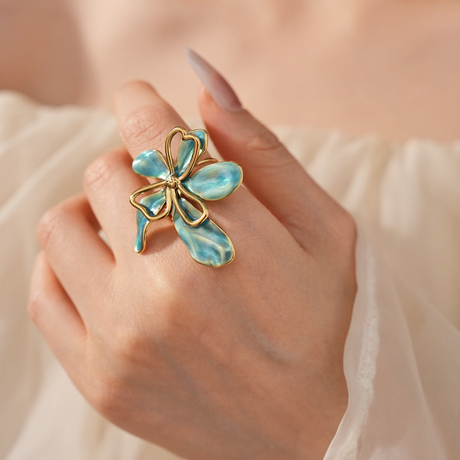 Luminique store | Blue Bloom Statement Ring