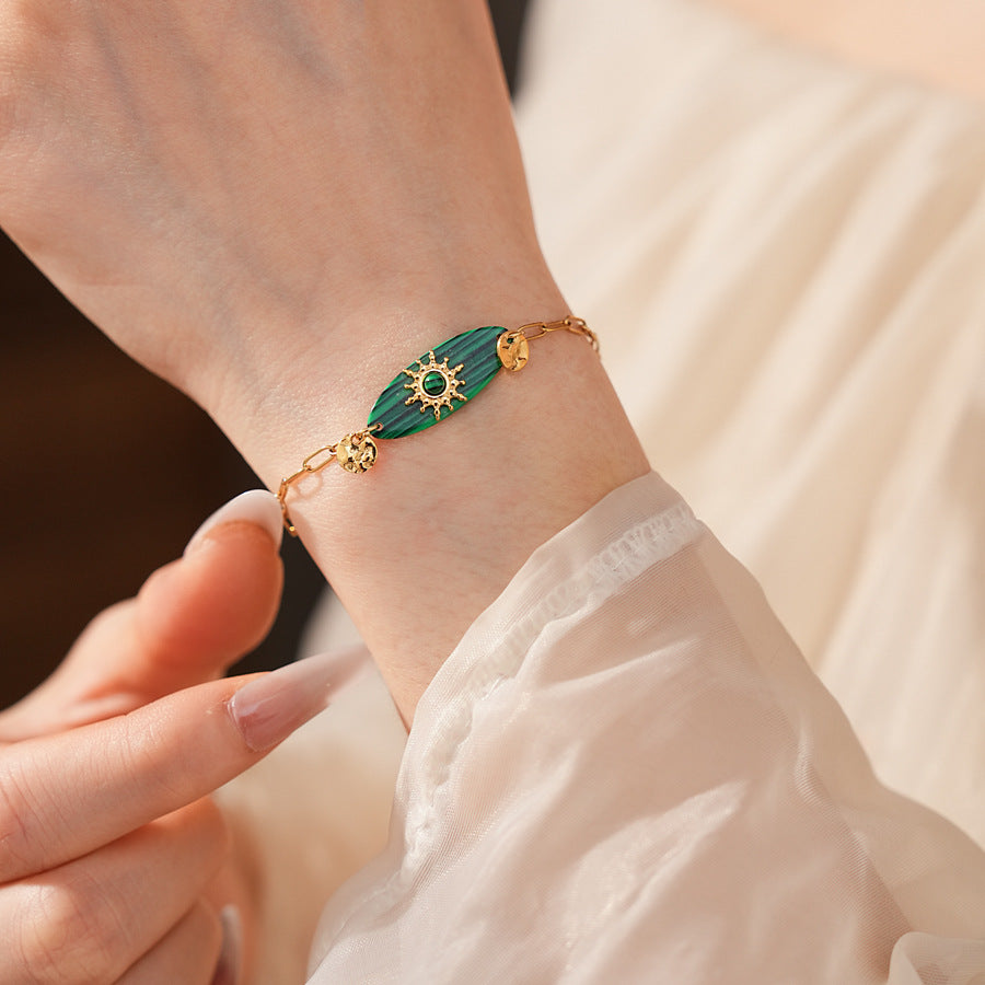 Luminique store | Minimalist Green Malachite Bracelet