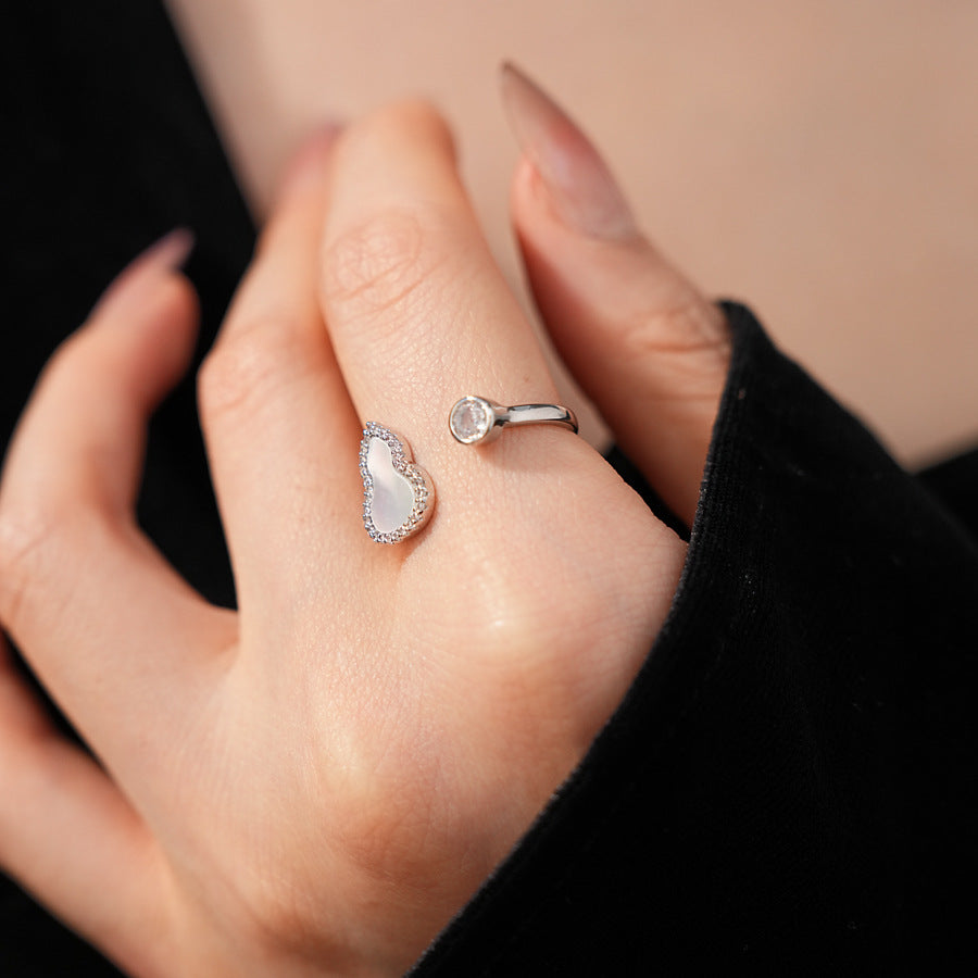 Luminique store | White Gold Gourd Open Ring