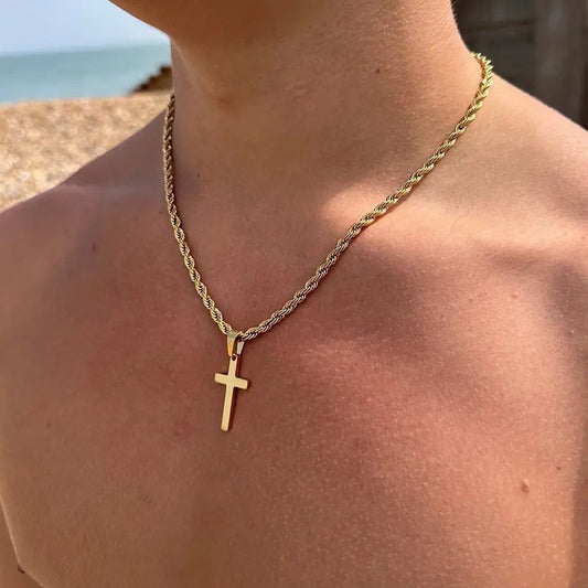 Luminique Store |   Gold Thick-Chain Minimalist Stylish Cross