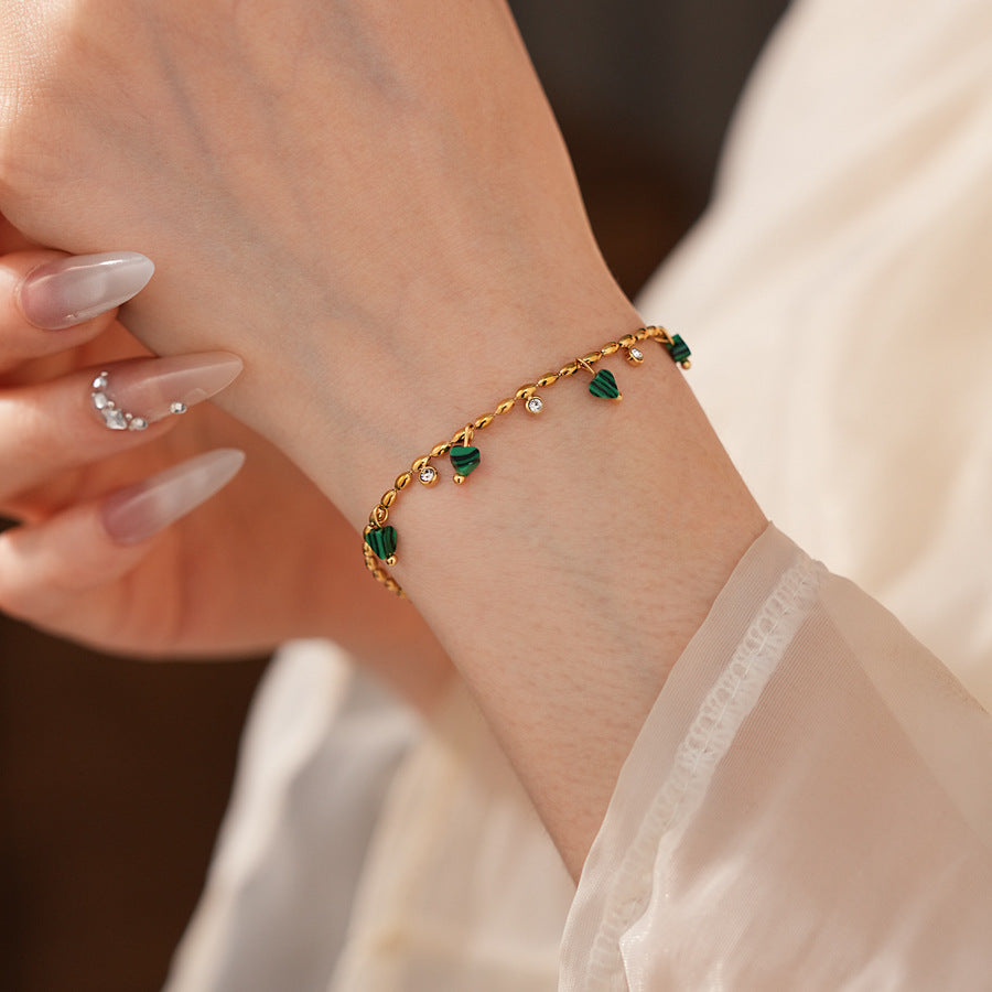 Luminique store | Minimalist Green Malachite Bracelet