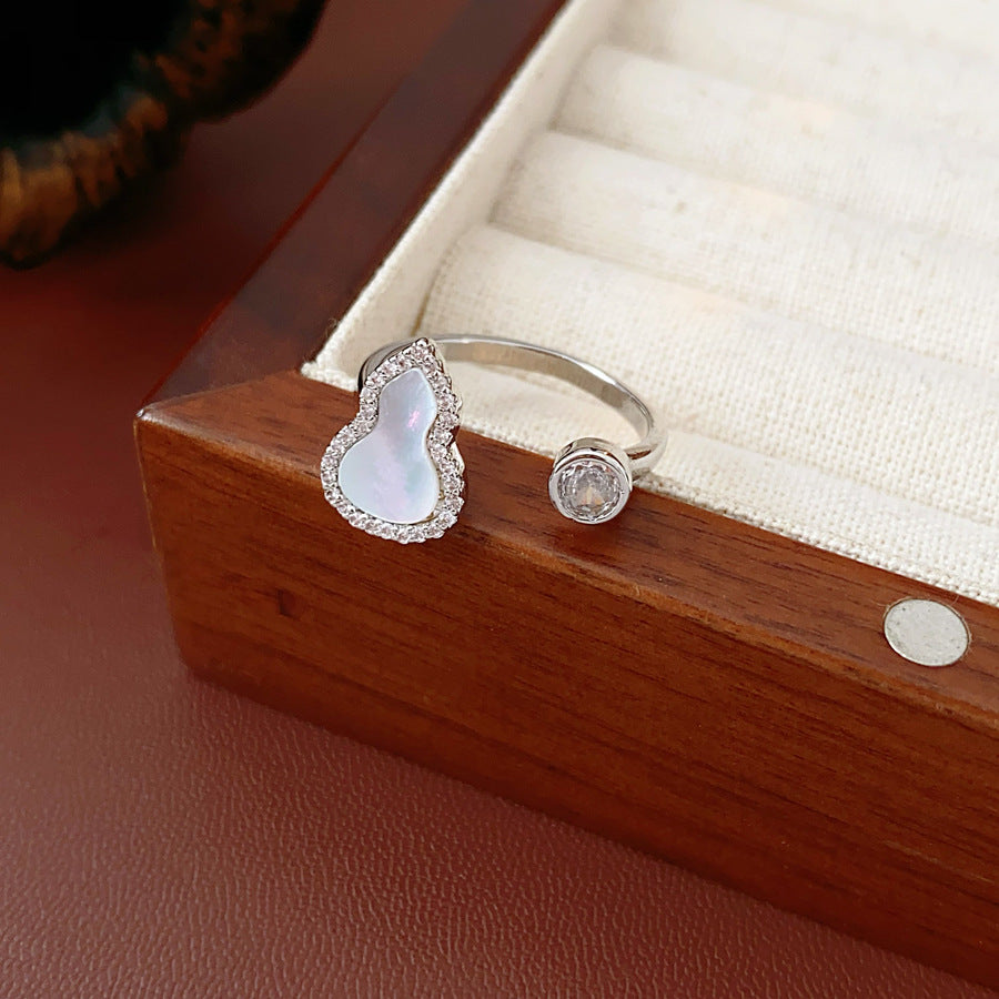 Luminique store | White Gold Gourd Open Ring