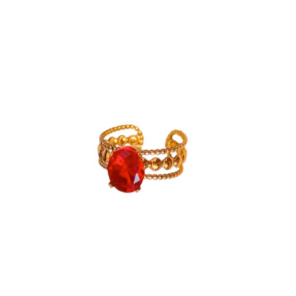 Luminique store | Antique Style Red Zircon Ring