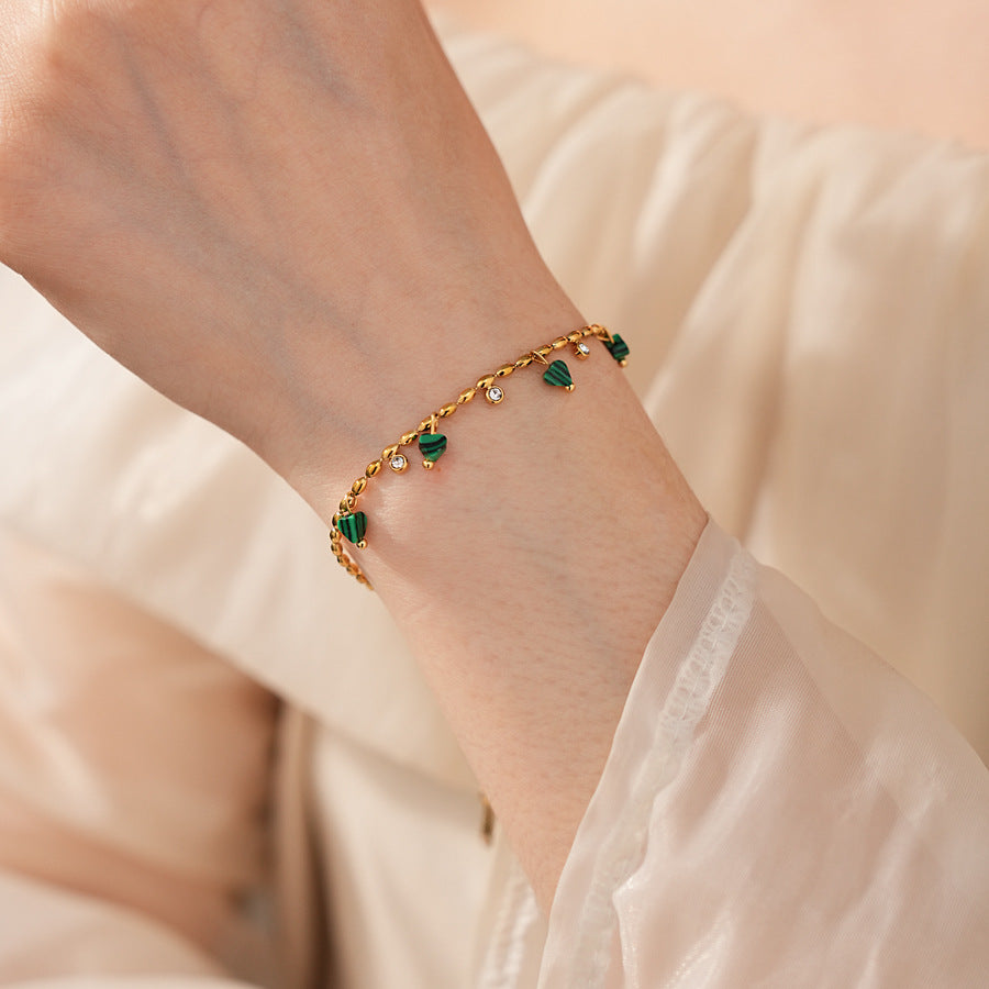 Luminique store | Minimalist Green Malachite Bracelet