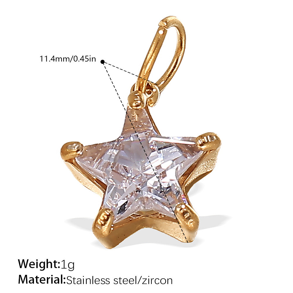 Luminique store | Geometric Star Pendant with Rainbow Gems - DIY Charm Necklace