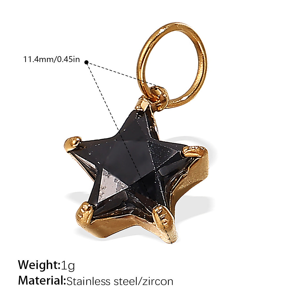 Luminique store | Geometric Star Pendant with Rainbow Gems - DIY Charm Necklace