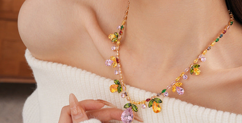 Luminique store | Woodland Pastel Fruit Whimsical Necklace