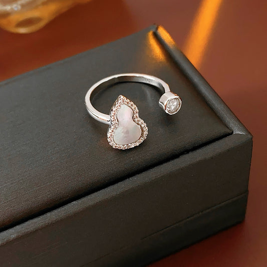 Luminique store | White Gold Gourd Open Ring