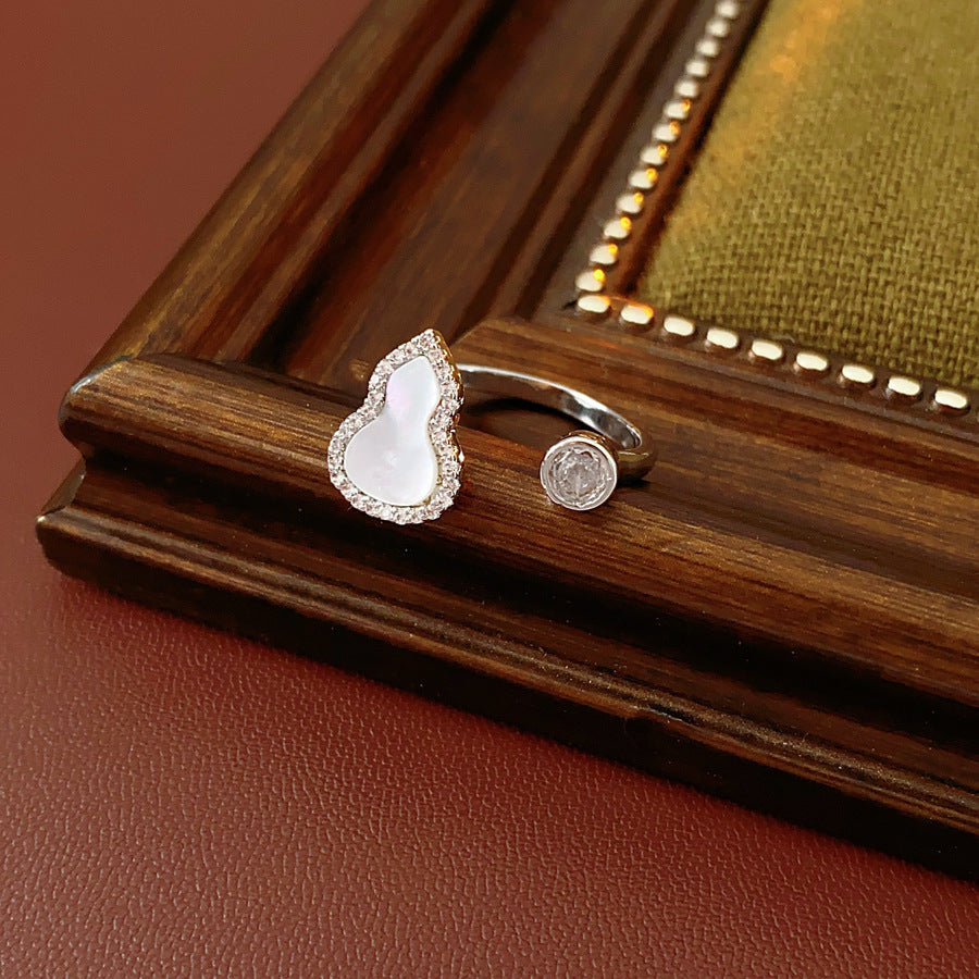 Luminique store | White Gold Gourd Open Ring