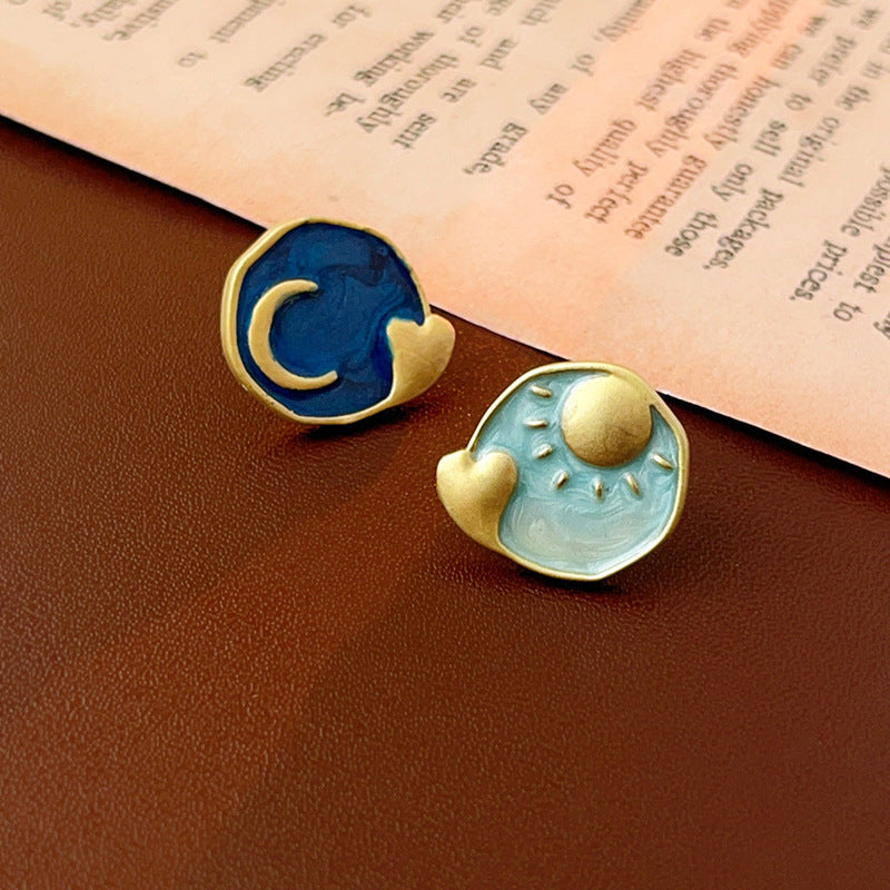 Luminique store | Blue Crystal Vintage Clip-On Earrings