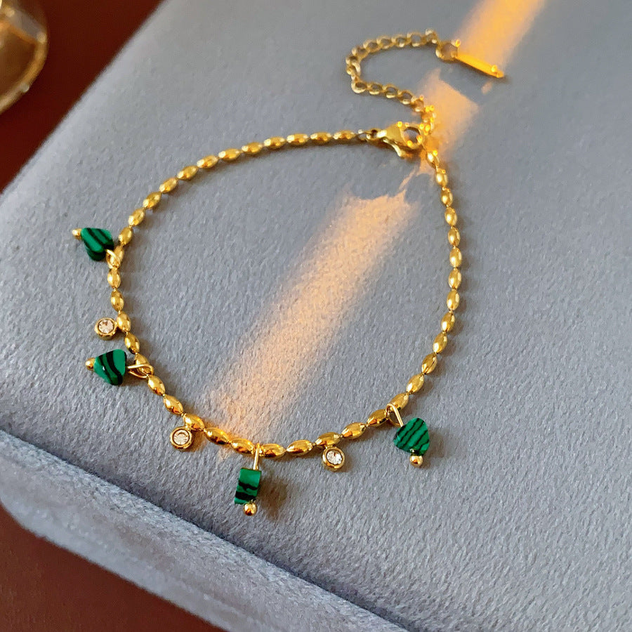 Luminique store | Minimalist Green Malachite Bracelet
