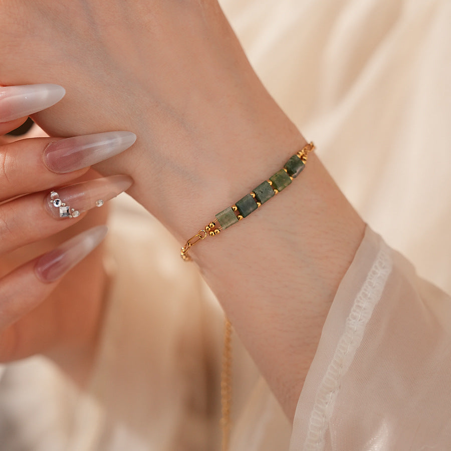 Luminique store | Minimalist Green Malachite Bracelet