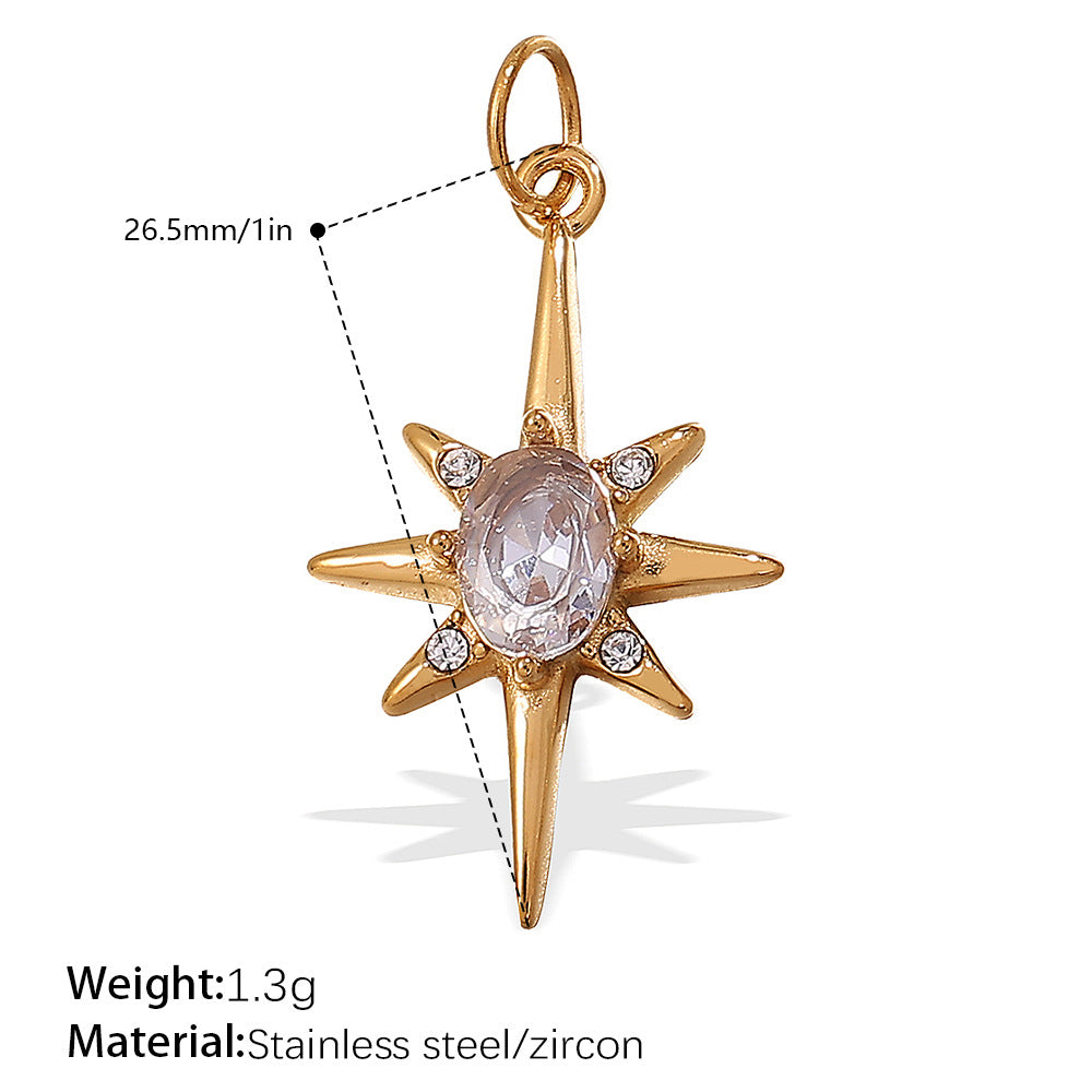 Luminique store | Geometric Star Pendant with Rainbow Gems - DIY Charm Necklace