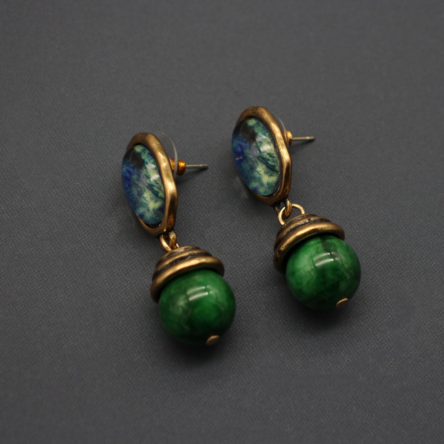 Luminique store | Lapis Lazuli Vintage Pearl Earrings