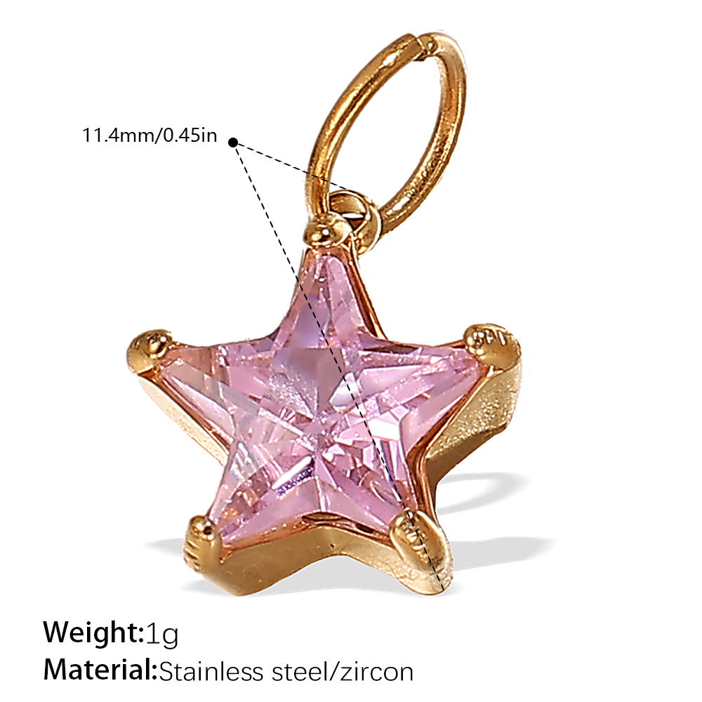 Luminique store | Geometric Star Pendant with Rainbow Gems - DIY Charm Necklace
