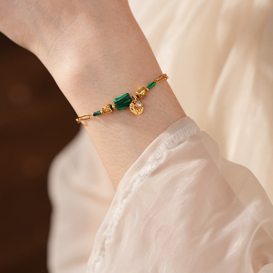 Luminique store | Minimalist Green Malachite Bracelet