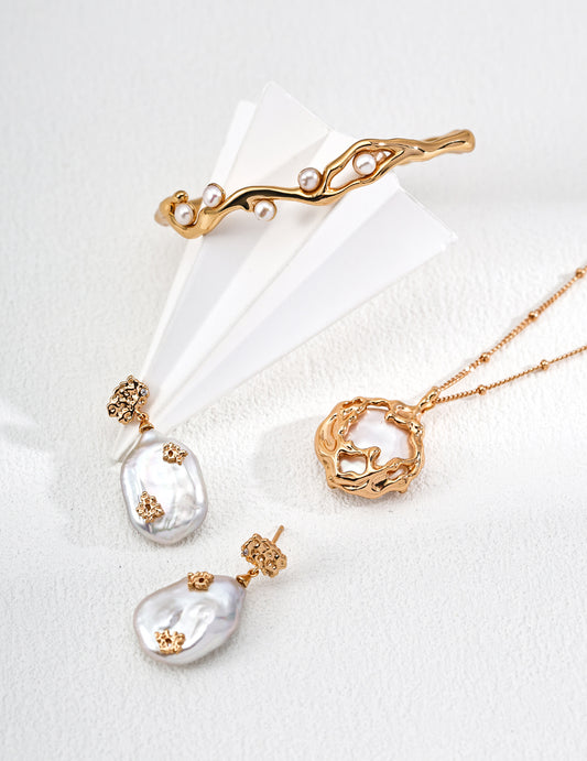 Luminique store | Vintage Silver Pearl Earrings